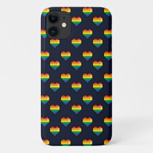 Rainbow 8 Bit Heart Pattern iPhone 11 Hoesje