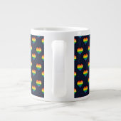 Rainbow 8 Bit Heart Pattern Extra Grote Beker (Achterkant)