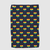 Rainbow 8 Bit Heart Pattern Golfhanddoek (Voorkant)