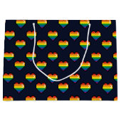 Rainbow 8 Bit Heart Pattern Groot Cadeauzakje (Voorkant)