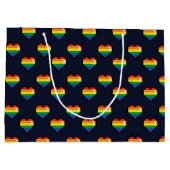 Rainbow 8 Bit Heart Pattern Groot Cadeauzakje (Achterkant)