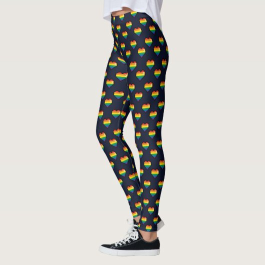 Rainbow 8 Bit Heart Pattern Leggings (Links)