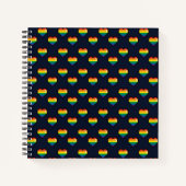 Rainbow 8 Bit Heart Pattern Notitieboek (Voorkant)