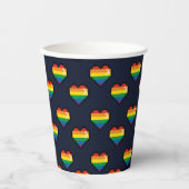 Rainbow 8 Bit Heart Pattern Papieren Bekers (Voorkant)
