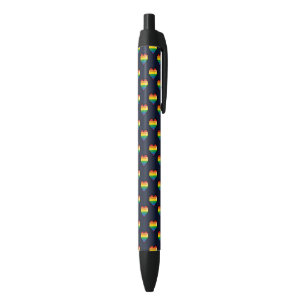 Rainbow 8 Bit Heart Pattern Zwarte Inkt Pen