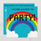 Rainbow aanpasbaar, uitnodiging van 18 dagen (Voorkant / Achterkant)