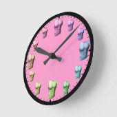 Rainbow Abs Wall Clock-roze Ronde Klok (Hoek)