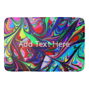 Rainbow Abstract Paint Swirls Badmat