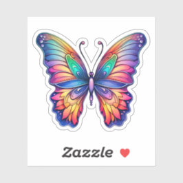 Rainbow Abstract Vlinder Waterverf Kunstwerk Sticker