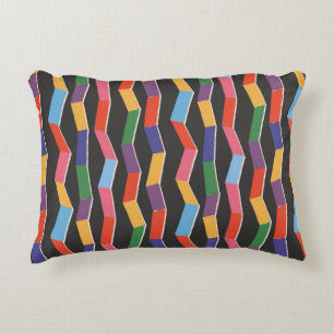 Rainbow abstracte zzag naadloos patroon, handpai accent kussen