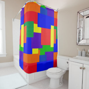 Rainbow Abstrait Motif Patchwork Douche rideau