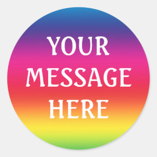 Rainbow-achtergrond - Pas uw eigen achtergrond aan Ronde Sticker