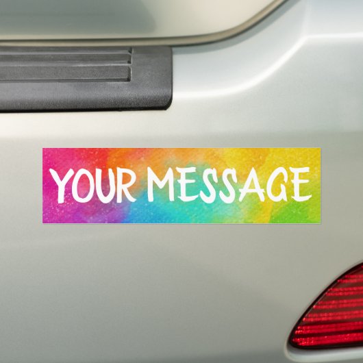 Rainbow-achtergrond - Pas uw eigen Bumper S aan Bumpersticker (Op auto)