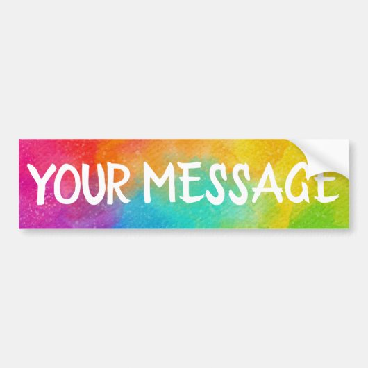 Rainbow-achtergrond - Pas uw eigen Bumper S aan Bumpersticker (Voorkant)