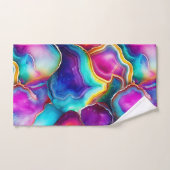 Rainbow Agate Colorful Abstract Geode Design (Serviette à main)