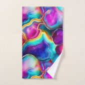 Rainbow Agate Colorful Abstract Geode Design Bad Handdoek (Handdoek)