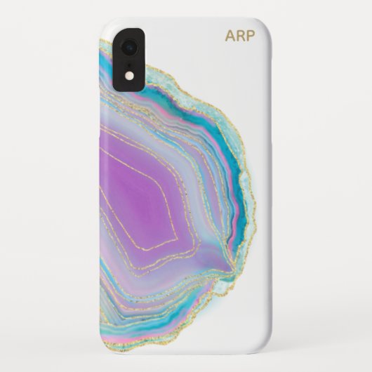 *~* Rainbow Agate Gold Glitter Pastel White Case-Mate iPhone Case (Achterkant)