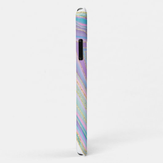 *~* Rainbow Agate Gold Glitter Veins Pastel Case-Mate iPhone Case (Achterkant/rechts)