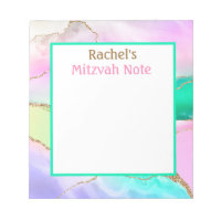 Rainbow Agate Modern Mitzvah Note Girls Bloc-notes
