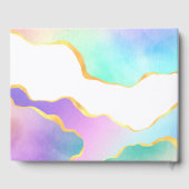 Rainbow Agate Stone Baby shower Livre d'invité (Verso)