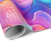 Rainbow Agate | Vibrant Abstract Stone Pattern Cadeaupapier (Rol Hoek)