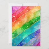 Rainbow Alcohol Ink Gold Glitter Wedding Kaart (Achterkant)