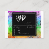 Rainbow Alcohol Ink RSVP Card Enclosure Kaart (Voorkant)