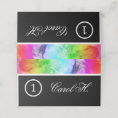 Rainbow Alcohol Ink Waterverf Tafelnummer Naam (Buitenkant ongevouwen)