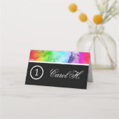 Rainbow Alcohol Ink Waterverf Tafelnummer Naam (Achterkant)