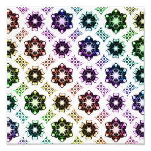 Rainbow Alien Eye Fractal Art Patroon Foto Afdruk