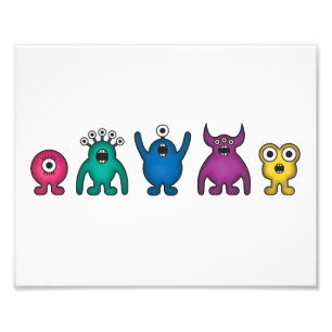 Rainbow Alien Monsters Foto Afdruk