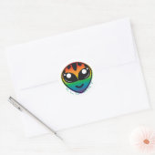Rainbow Alien Ronde Sticker (Envelop)