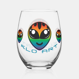 Rainbow Alien Stemless wijnglas Wijnglas Zonder Voet