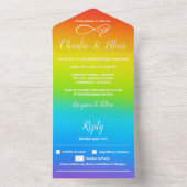 Rainbow All in One Wedding Invitting Uitnodiging (Binnen)