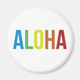 Rainbow Aloha Magneet