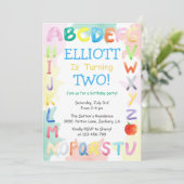 Rainbow Alphabet Invitation d'anniversaire (Debout devant)