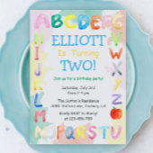 Rainbow Alphabet Invitation d'anniversaire