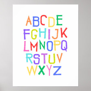 Rainbow Alphabet Kinder kinderkamer Speelkamer Pos Poster