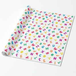 Rainbow Alphabet Scramble Wrapping Paper Cadeaupapier