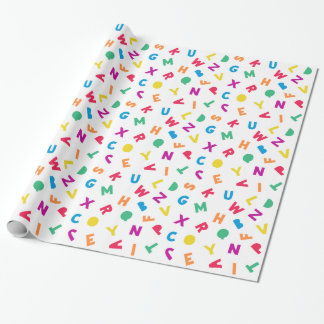Rainbow Alphabet Scramble Wrapping Paper Cadeaupapier