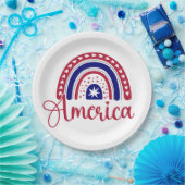 Rainbow America Papieren Bordje (Feest)