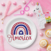 Rainbow America Papieren Bordje (Feest)