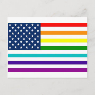 Rainbow American Flag Briefkaart