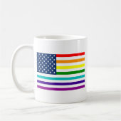 Rainbow American Flag Koffiemok (Links)