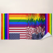 Rainbow American Flag LGBT Support Serviettes de p (Devant)