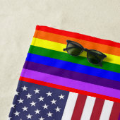Rainbow American Flag LGBT Support Serviettes de p (En situation)
