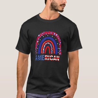 Rainbow American Flag Patriotic Happy 4 juli T-shirt