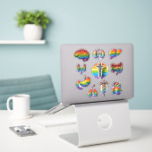 Rainbow Anatomy Sticker (Laptop op bureau)