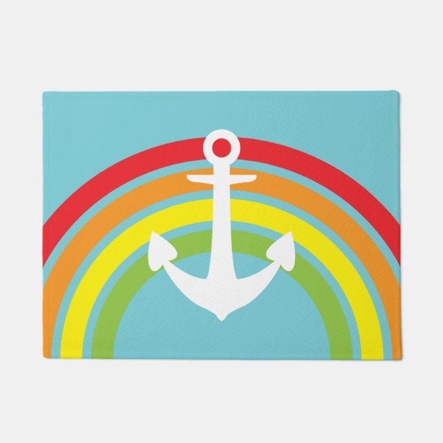 Rainbow Anchor Doormat Deurmat (Voorkant)