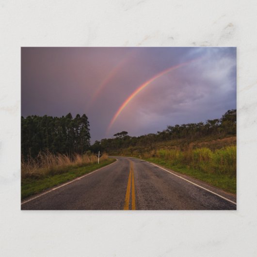 Rainbow And Road Briefkaart (Voorkant)